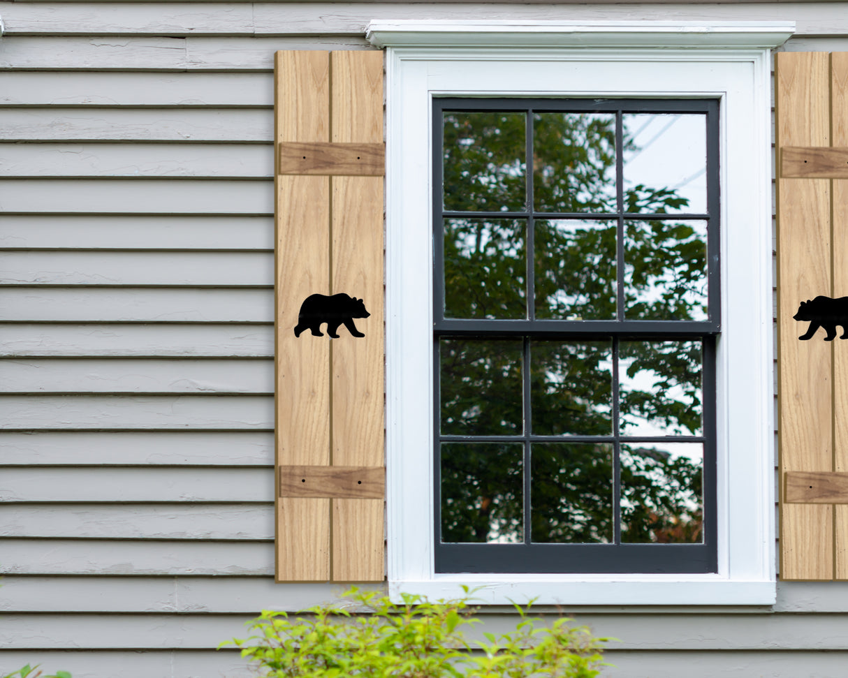 Wooden Window Shutter - Bear Design