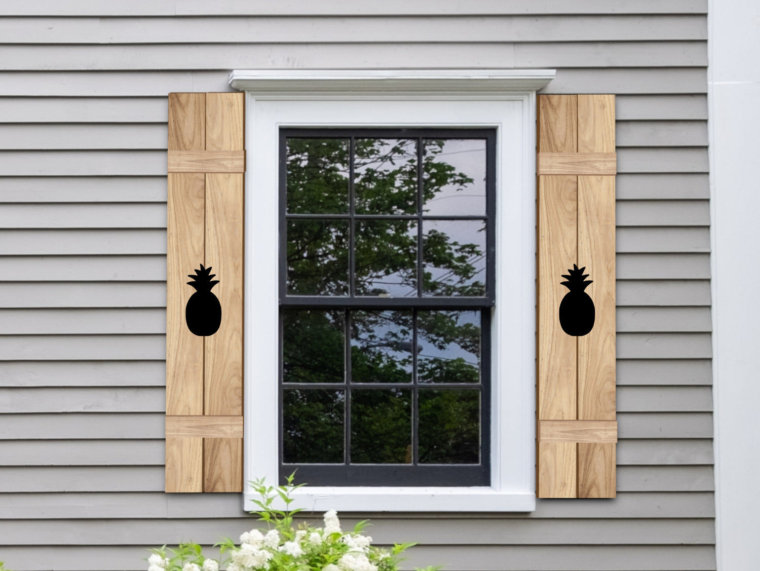 Wooden Window Shutter - Pineapple Design - Madison Iron and Wood
