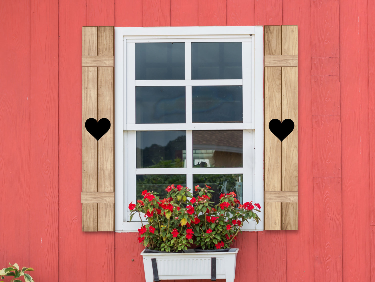 Wooden Window Shutter - Heart Design - Madison Iron and Wood