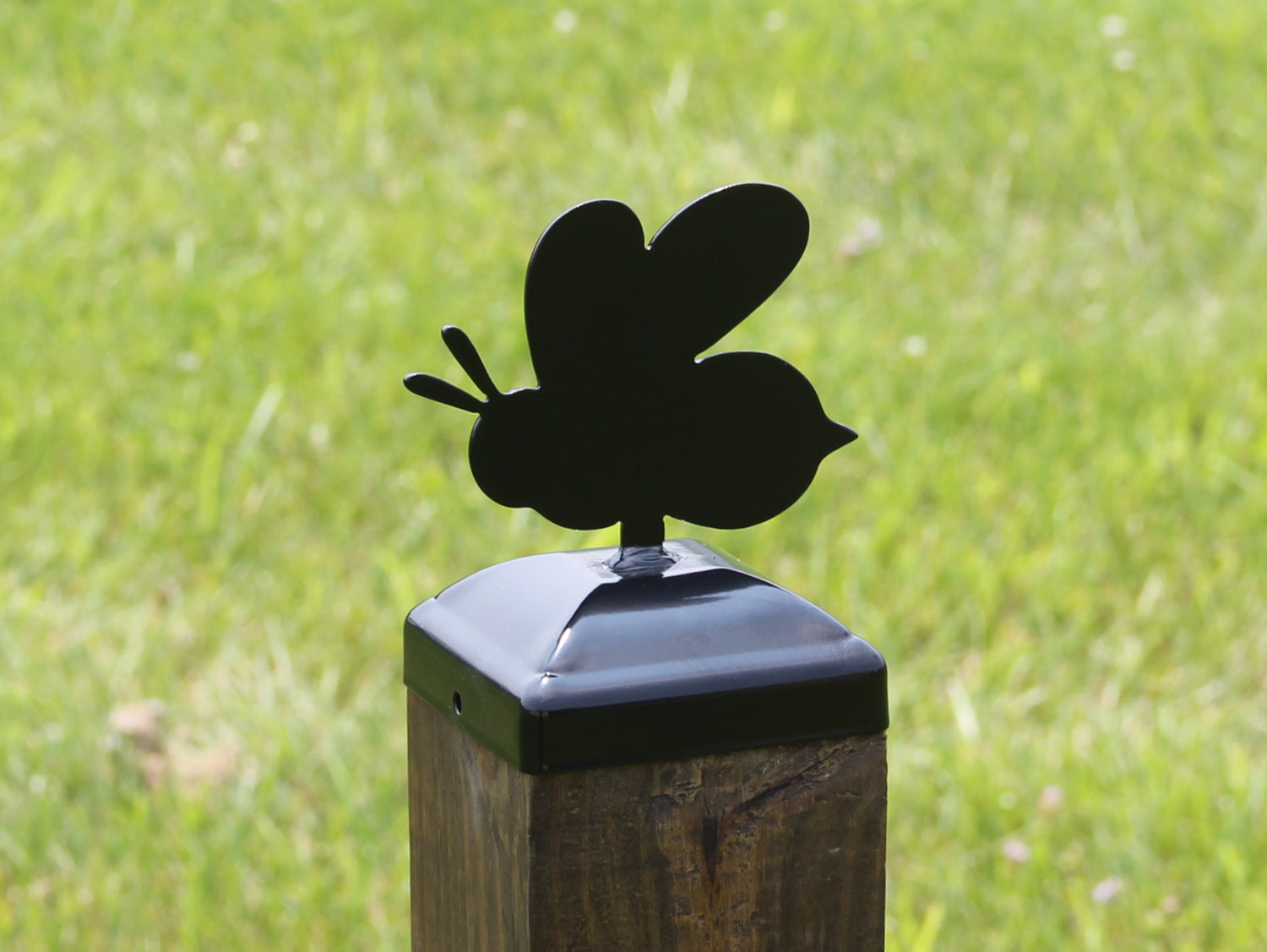 True Size 6x6 Post Cap with Plants and Insects Finial Choice - Madison Iron and Wood