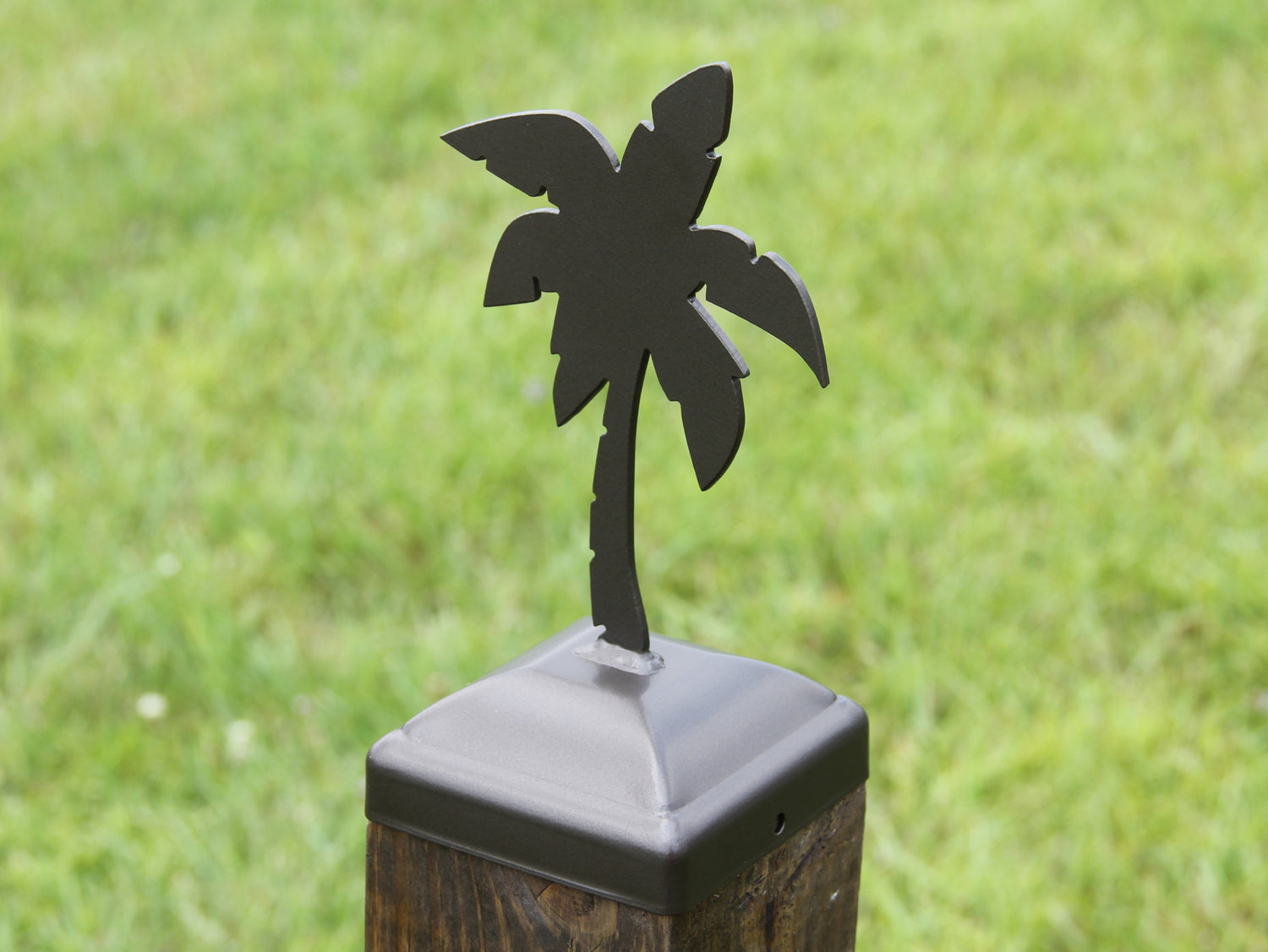 True Size 6x6 Post Cap with Plants and Insects Finial Choice - Madison Iron and Wood