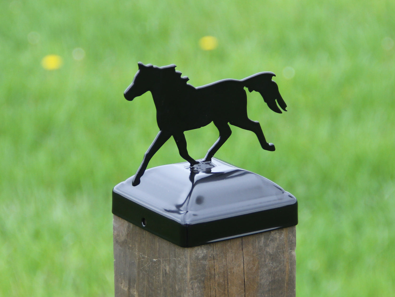 True Size 6x6 Post Cap on the Farm Finial Choice - Madison Iron and Wood