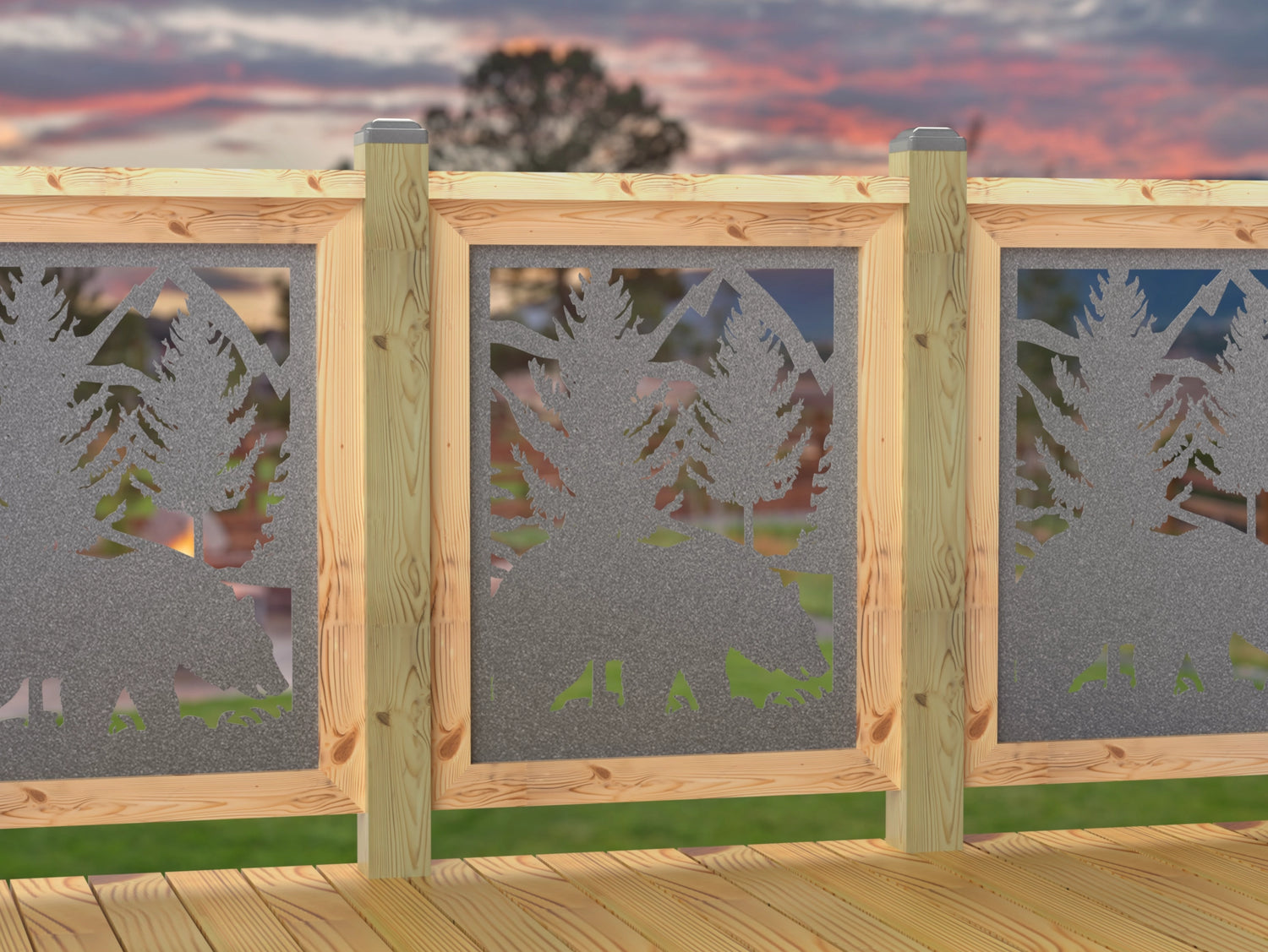 24"x30" - Bear Landscape Fence/Gate Panel Insert - Madison Iron and Wood