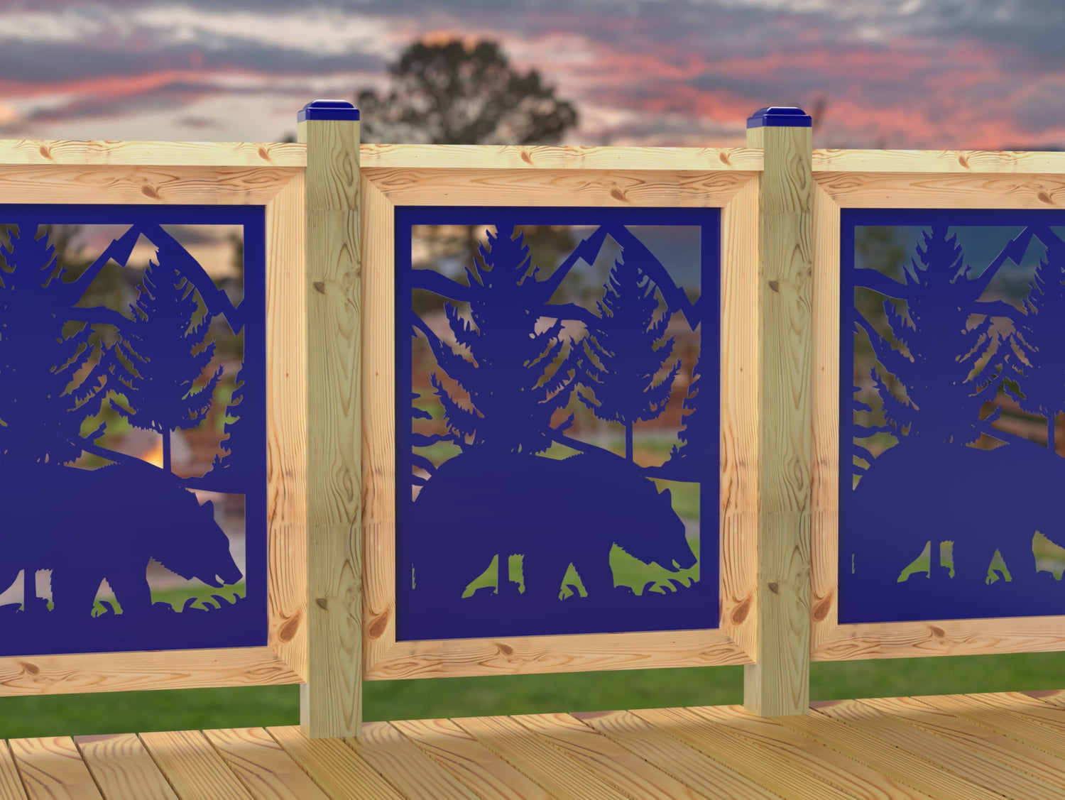 24"x30" - Bear Landscape Fence/Gate Panel Insert - Madison Iron and Wood