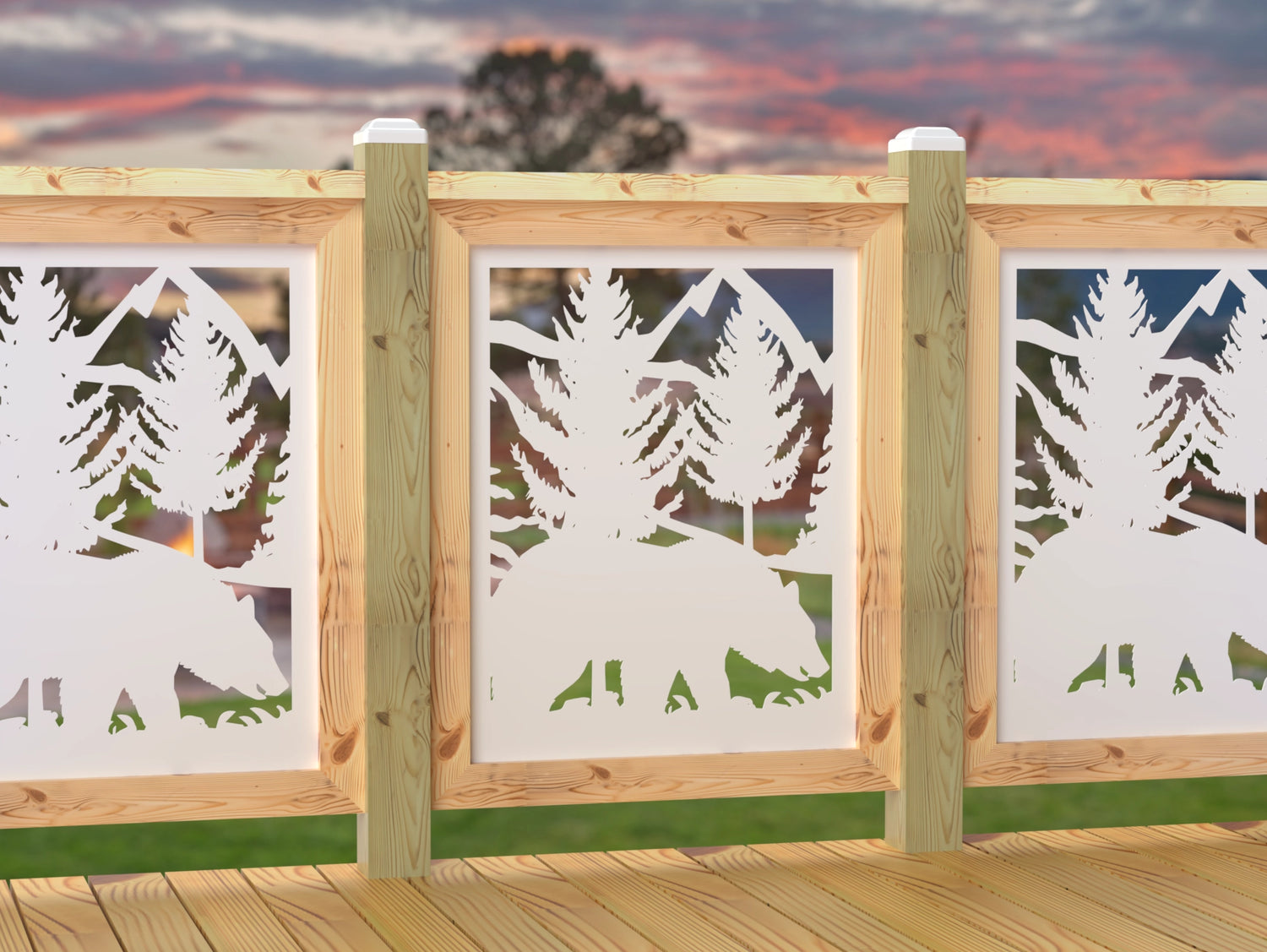 24"x30" - Bear Landscape Fence/Gate Panel Insert - Madison Iron and Wood