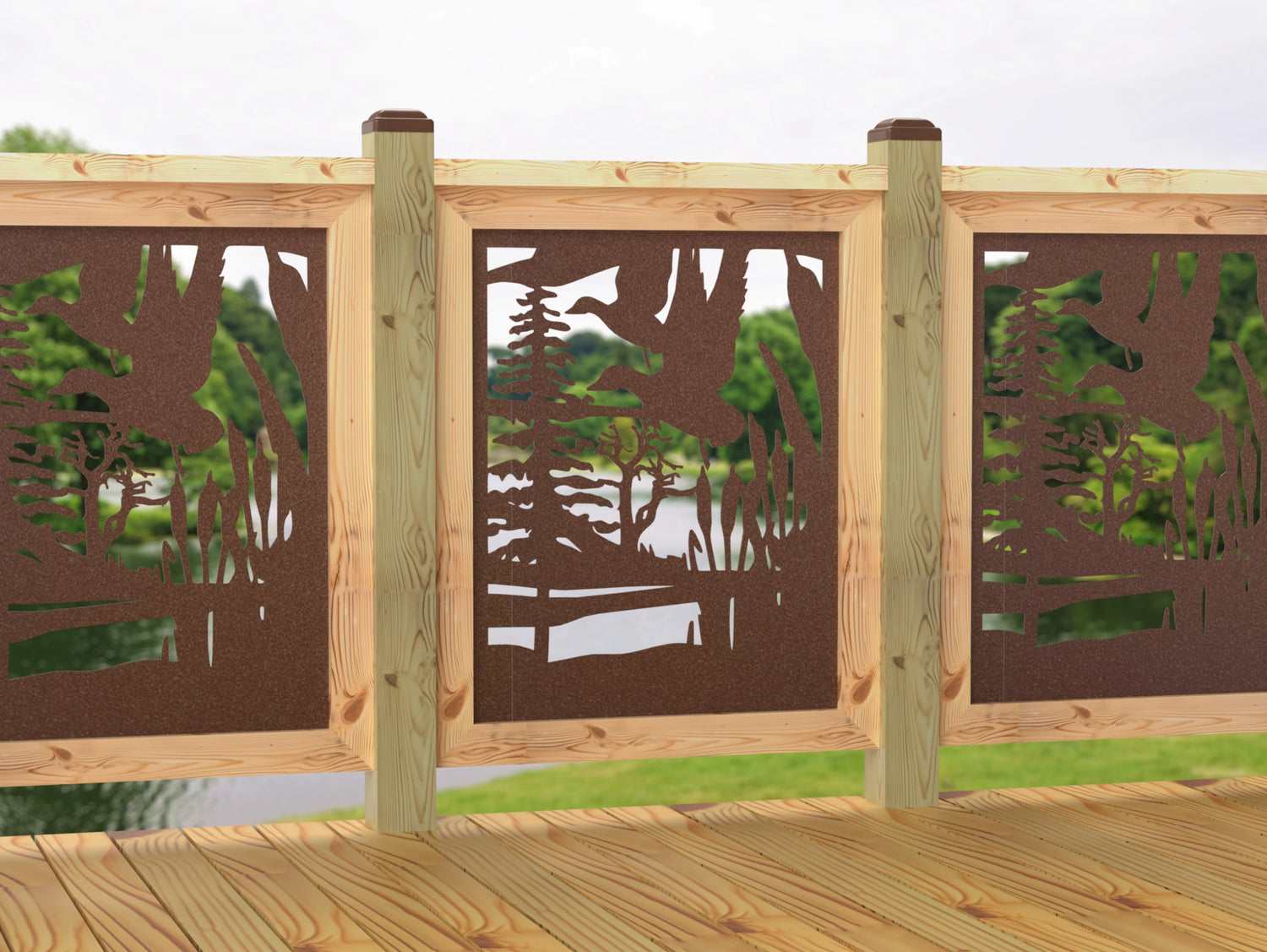 24"x30" - Crane Pond Fence/Gate Panel Insert - Madison Iron and Wood