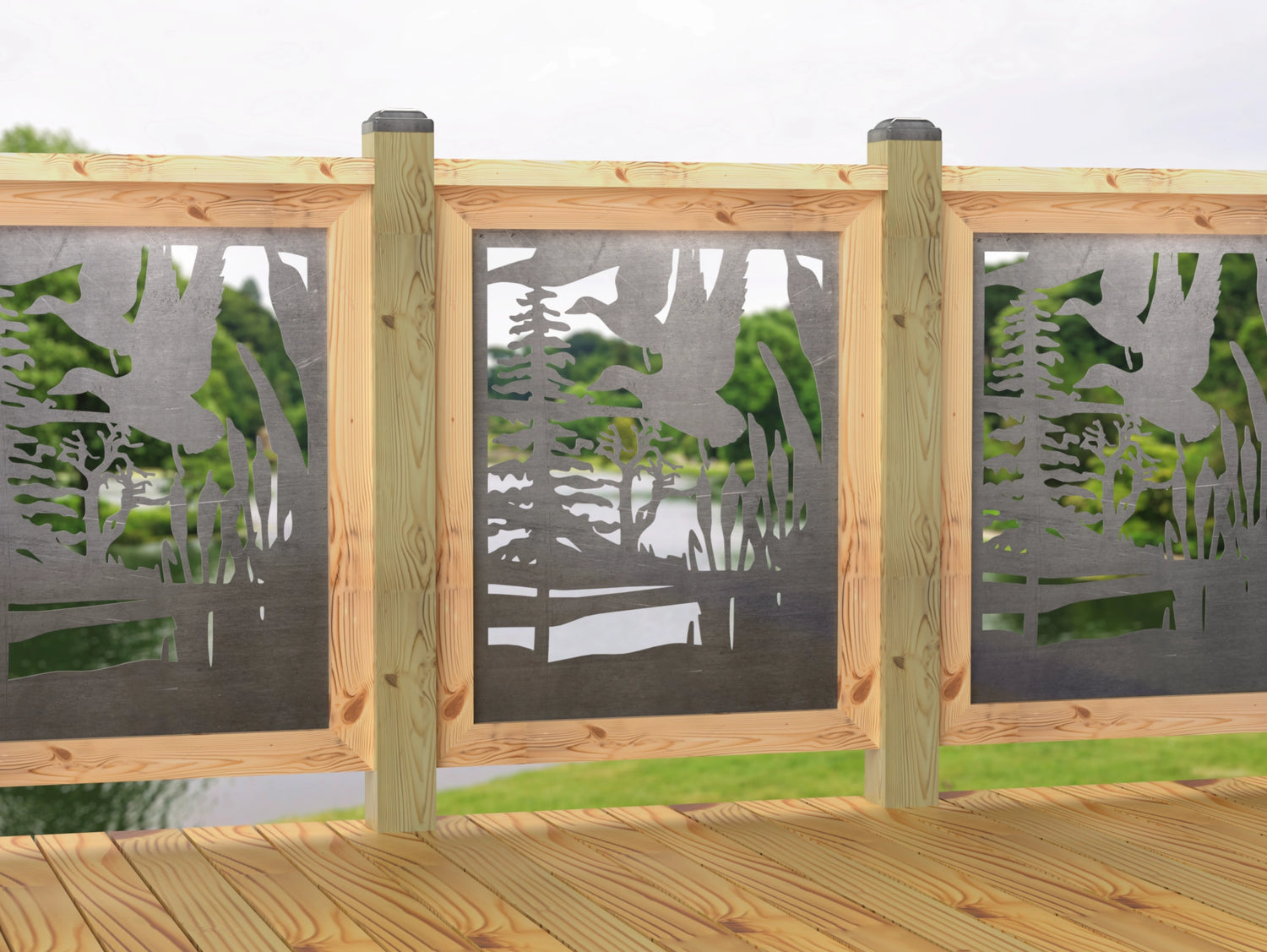 24"x30" - Crane Pond Fence/Gate Panel Insert - Madison Iron and Wood