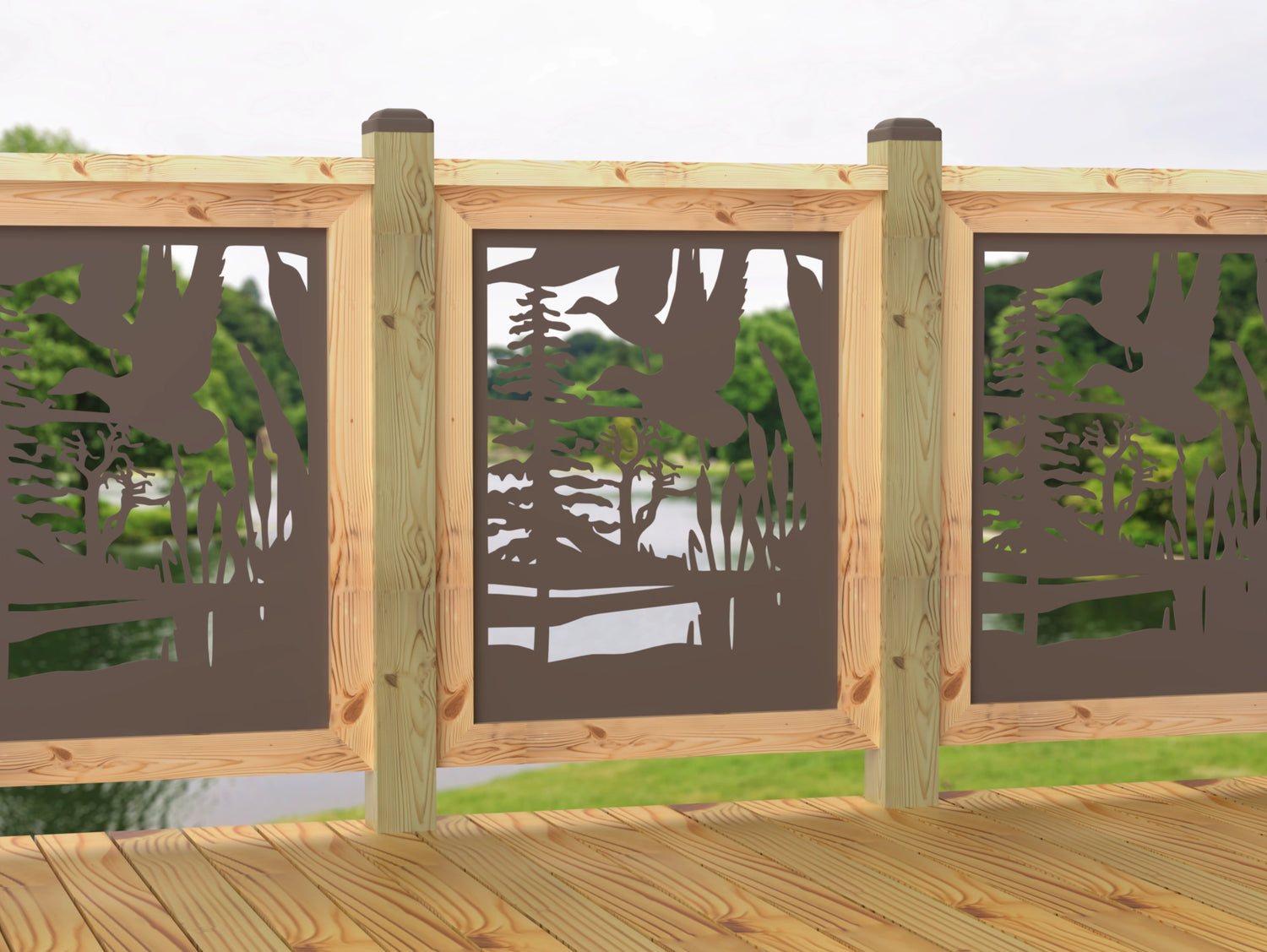 24"x30" - Crane Pond Fence/Gate Panel Insert - Madison Iron and Wood