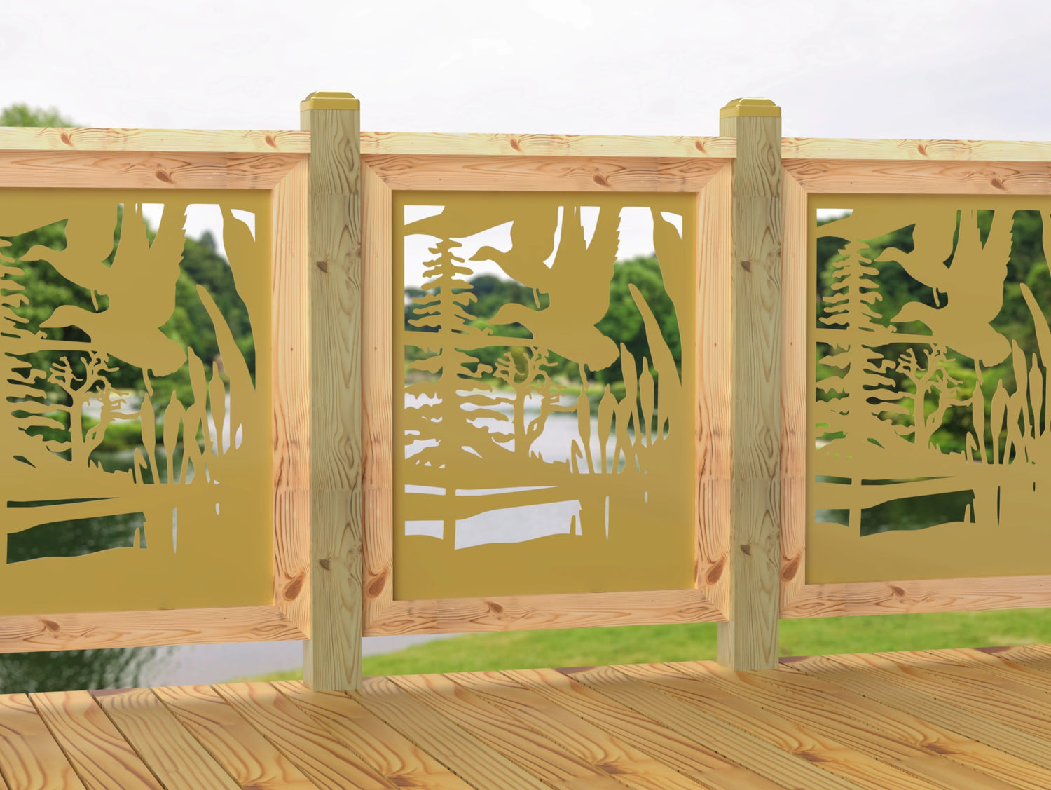 24"x30" - Crane Pond Fence/Gate Panel Insert - Madison Iron and Wood