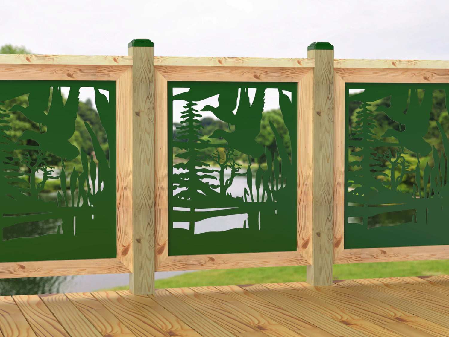 24"x30" - Crane Pond Fence/Gate Panel Insert - Madison Iron and Wood