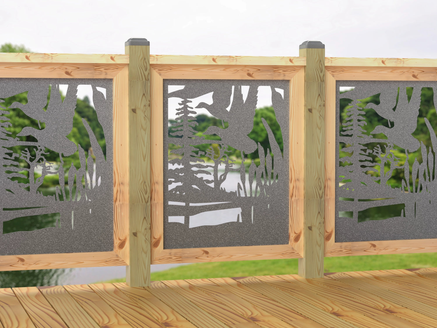 24"x30" - Crane Pond Fence/Gate Panel Insert - Madison Iron and Wood