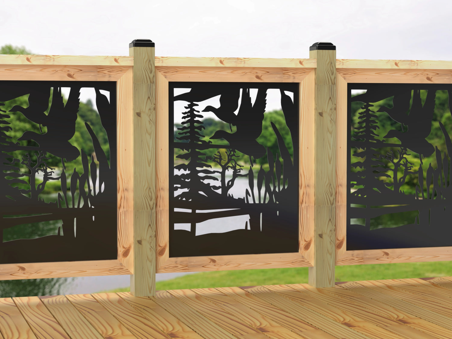 24"x30" - Crane Pond Fence/Gate Panel Insert - Madison Iron and Wood