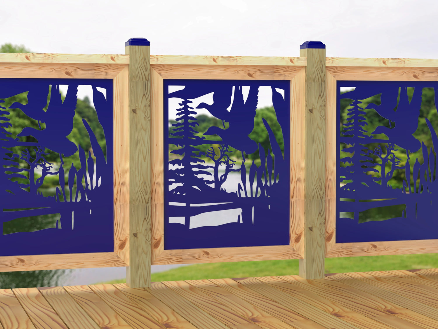 24"x30" - Crane Pond Fence/Gate Panel Insert - Madison Iron and Wood