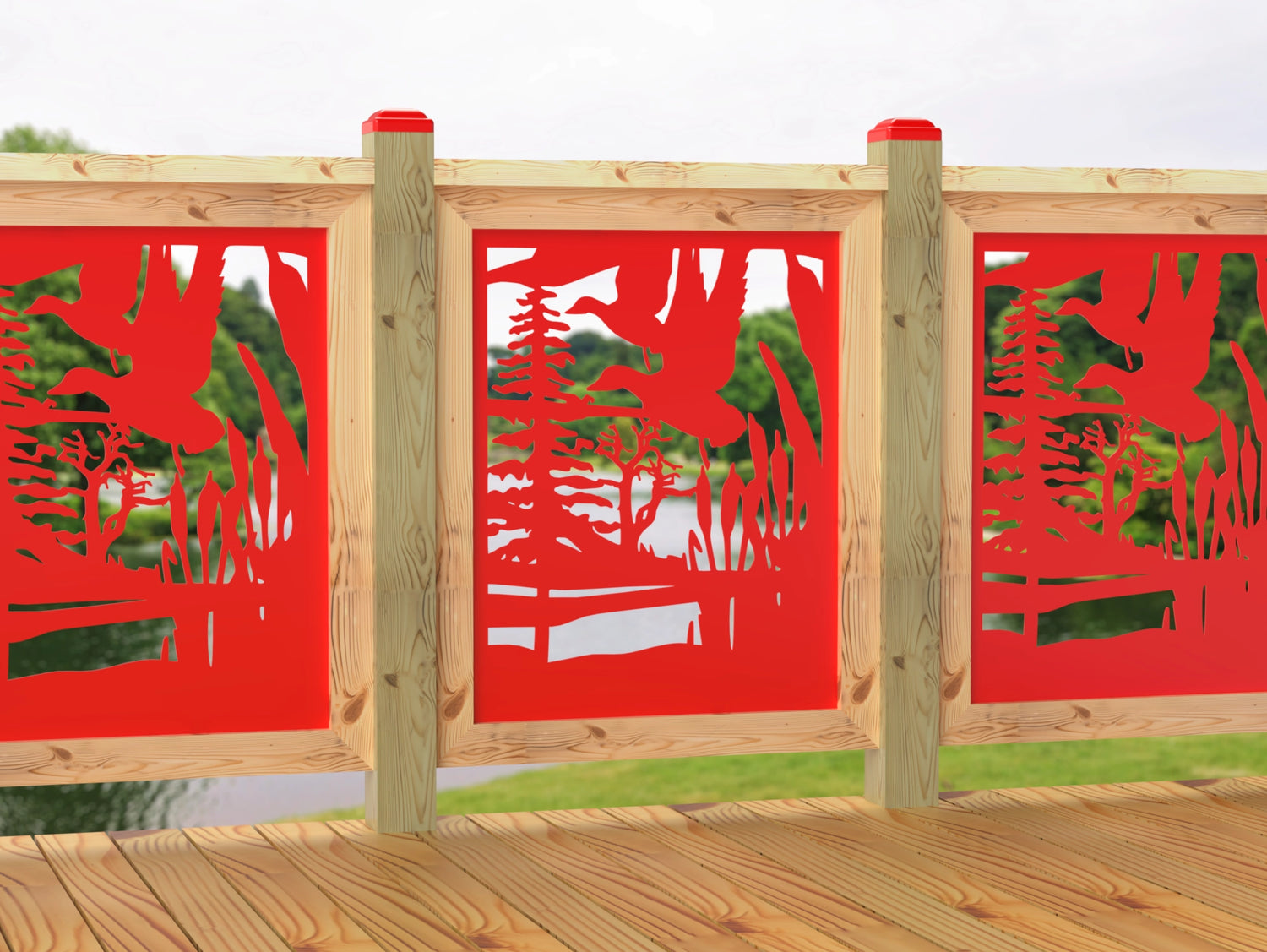 24"x30" - Crane Pond Fence/Gate Panel Insert - Madison Iron and Wood