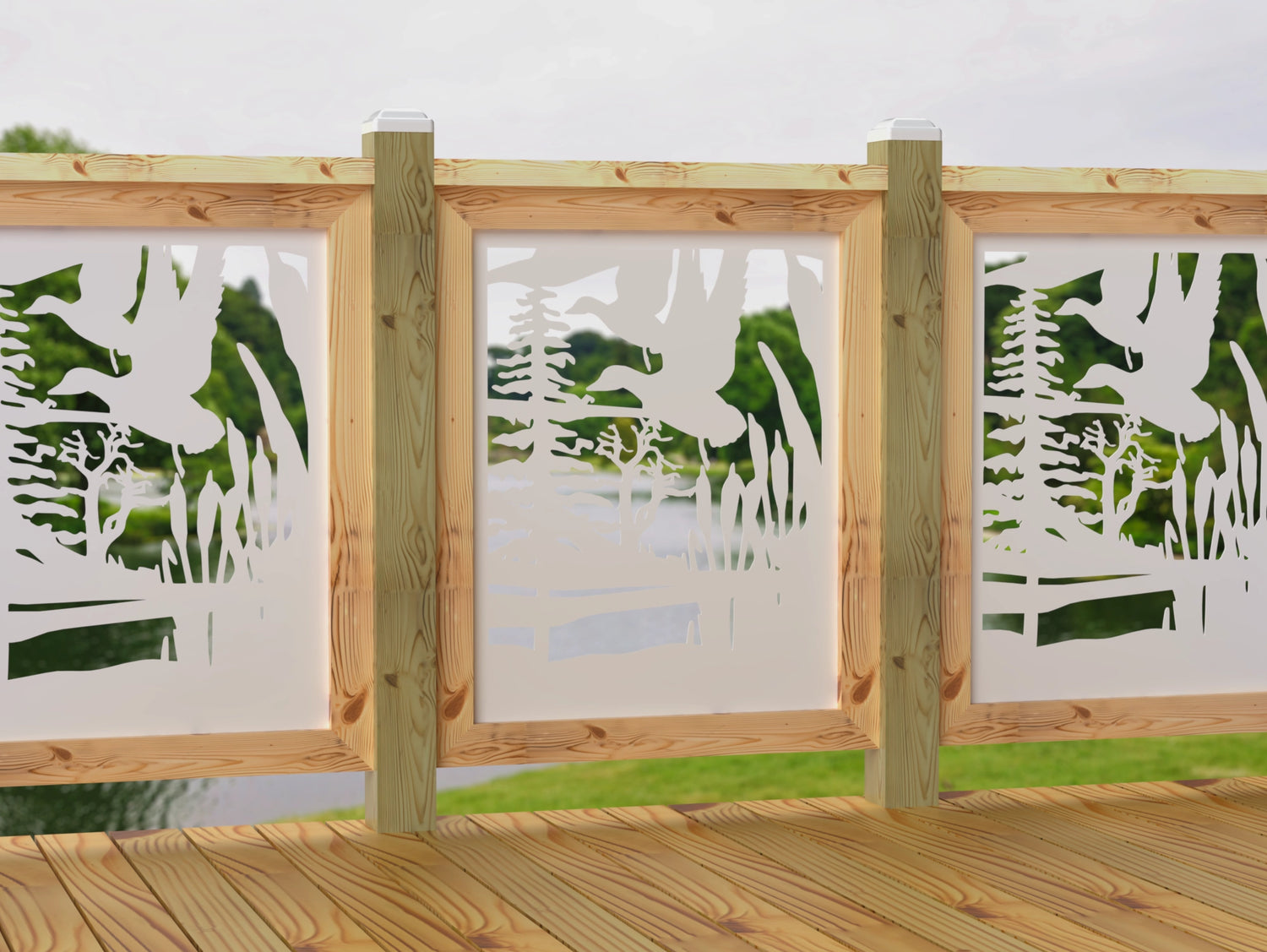 24"x30" - Crane Pond Fence/Gate Panel Insert - Madison Iron and Wood