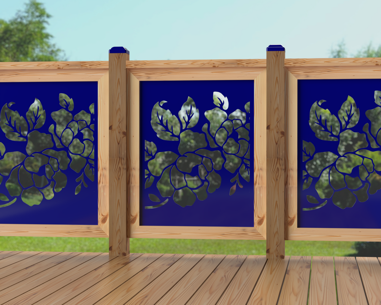 24"x30" - Floral Design Fence/Gate Panel Insert - Madison Iron and Wood
