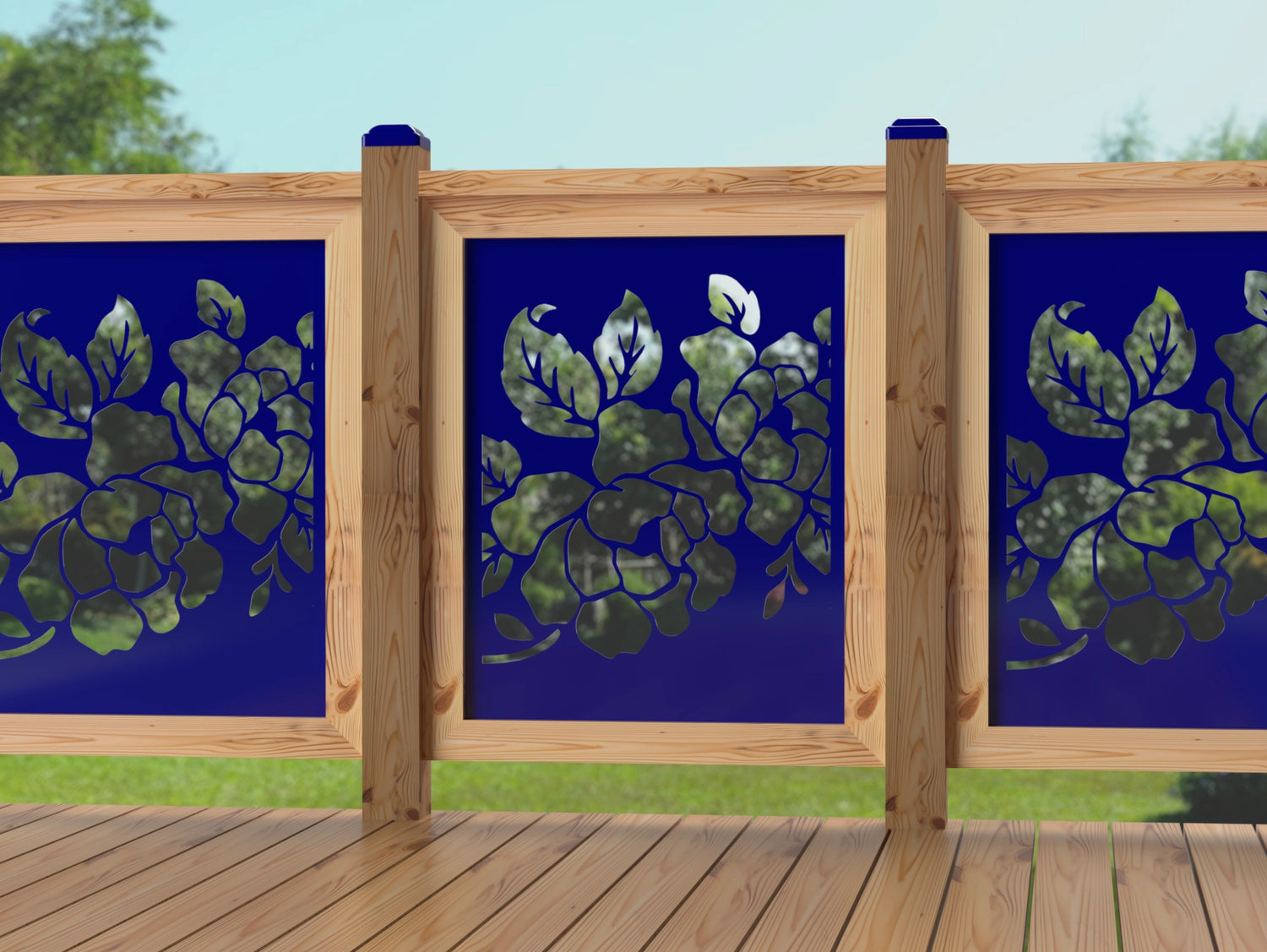 24"x30" - Floral Design Fence/Gate Panel Insert - Madison Iron and Wood