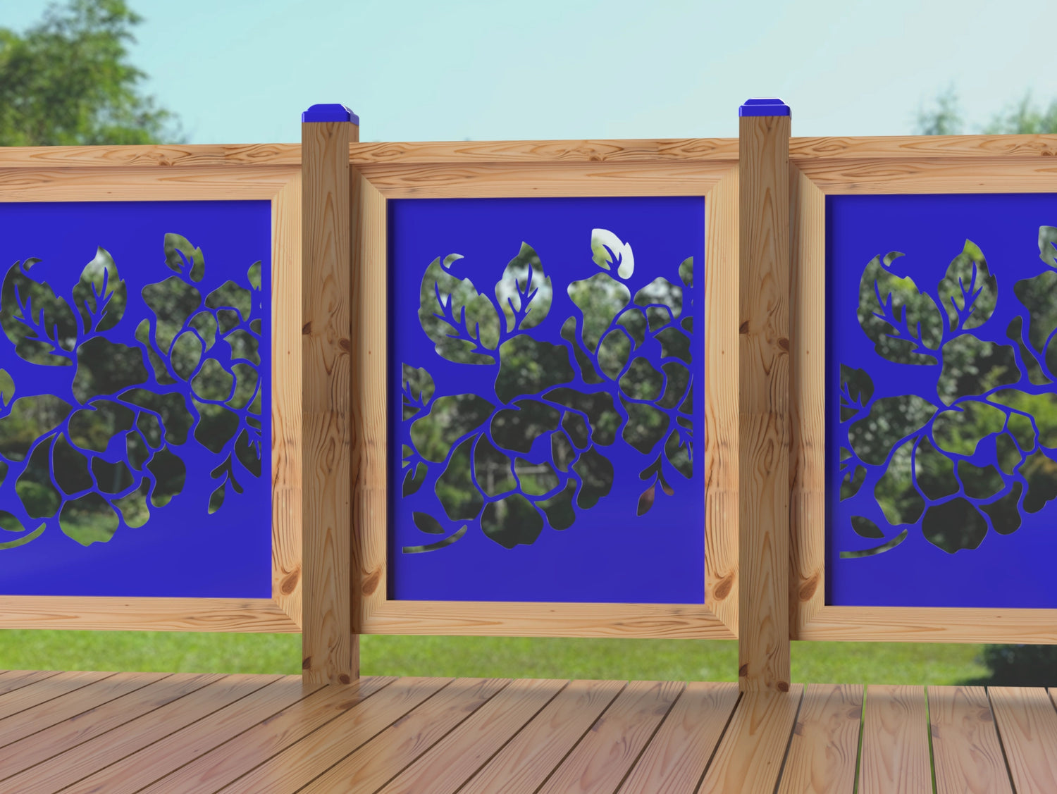 24"x30" - Floral Design Fence/Gate Panel Insert - Madison Iron and Wood