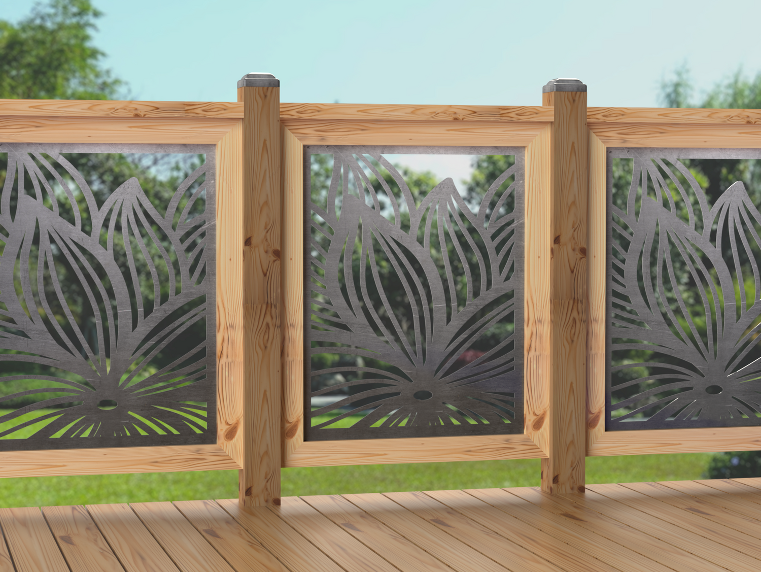 24"x30" - Garden Flower Fence/Gate Panel Insert - Madison Iron and Wood