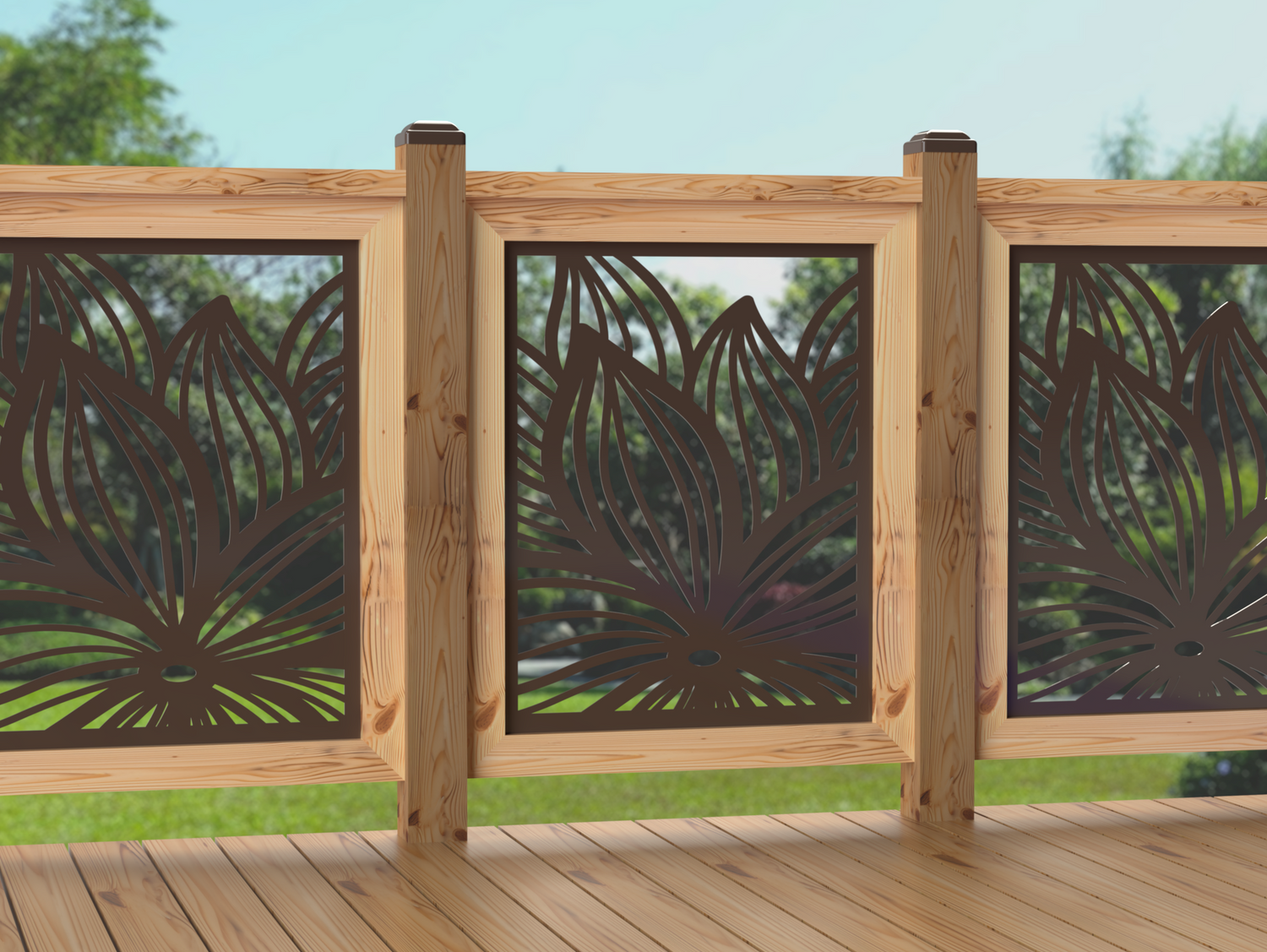 24"x30" - Garden Flower Fence/Gate Panel Insert - Madison Iron and Wood