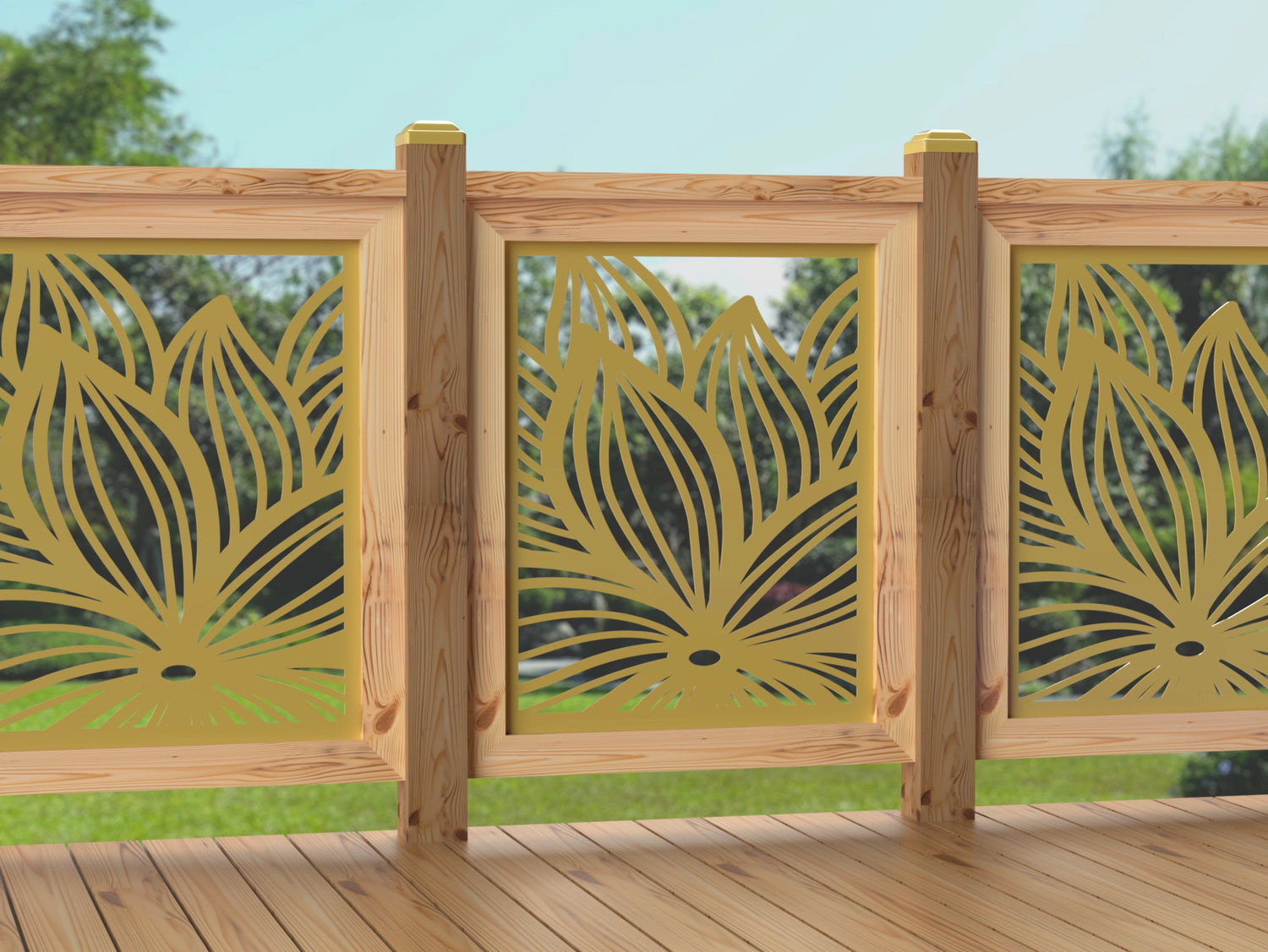 24"x30" - Garden Flower Fence/Gate Panel Insert - Madison Iron and Wood