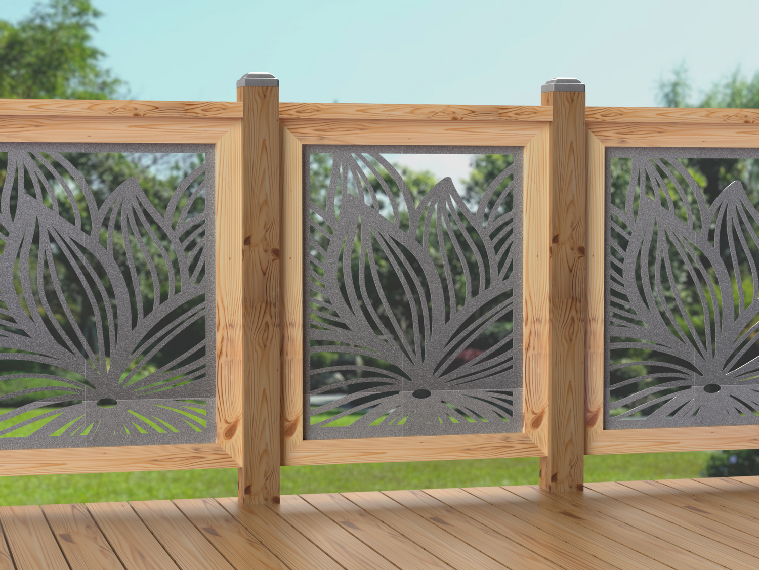 24"x30" - Garden Flower Fence/Gate Panel Insert - Madison Iron and Wood