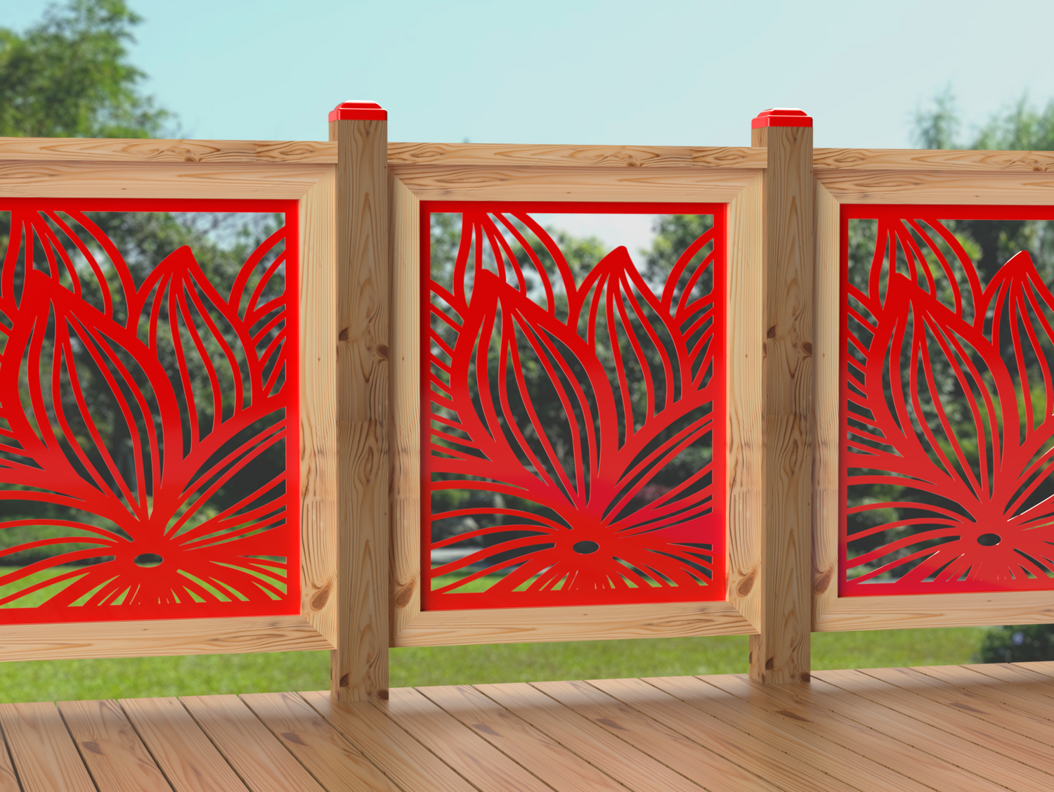 24"x30" - Garden Flower Fence/Gate Panel Insert - Madison Iron and Wood