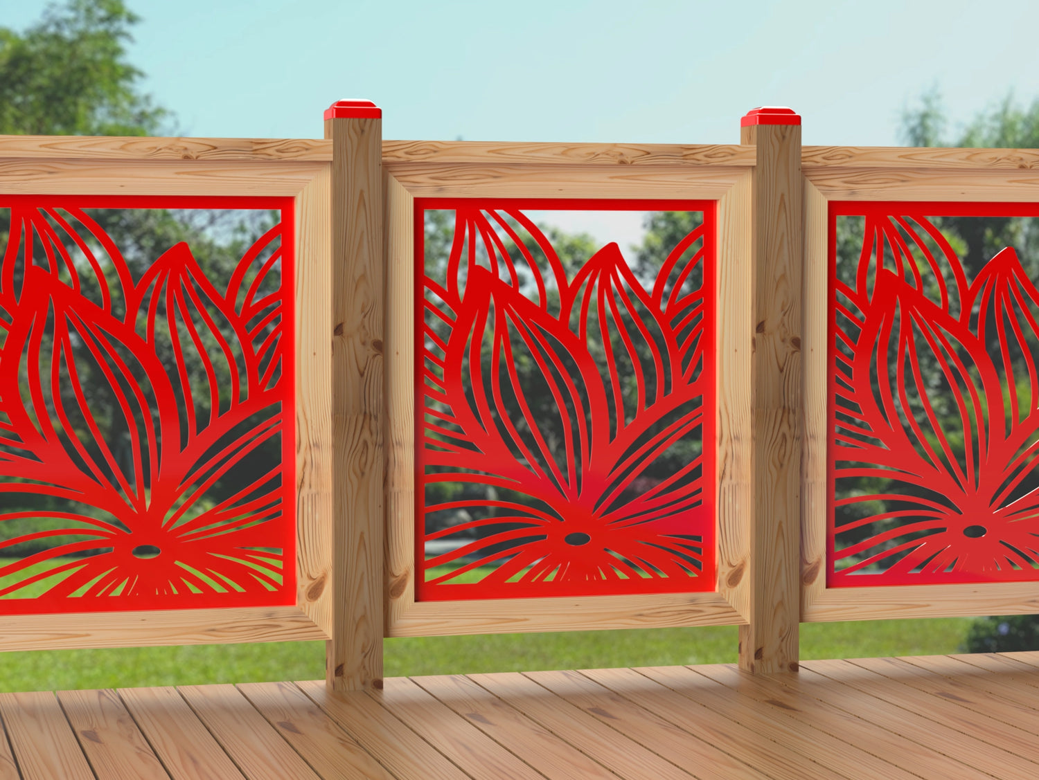 24"x30" - Garden Flower Fence/Gate Panel Insert - Madison Iron and Wood