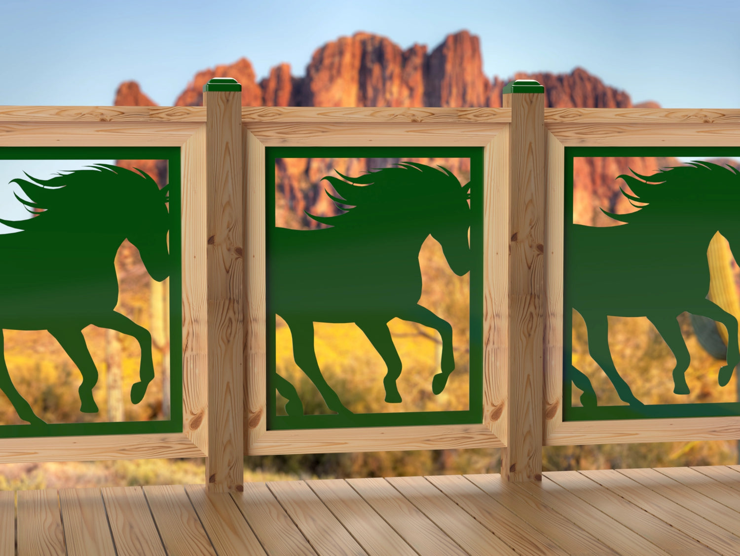 24"x30" - Horses Running Fence/Gate Panel Insert - Madison Iron and Wood