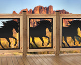 24"x30" - Horses Running Fence/Gate Panel Insert - Madison Iron and Wood