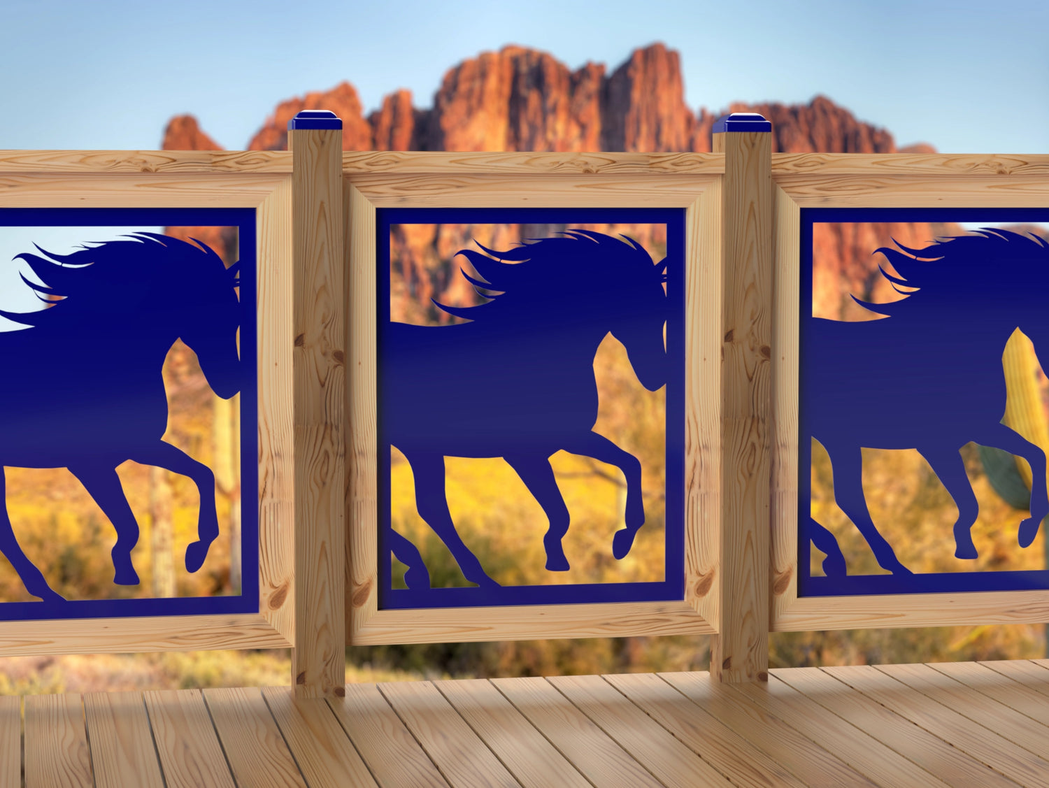 24"x30" - Horses Running Fence/Gate Panel Insert - Madison Iron and Wood