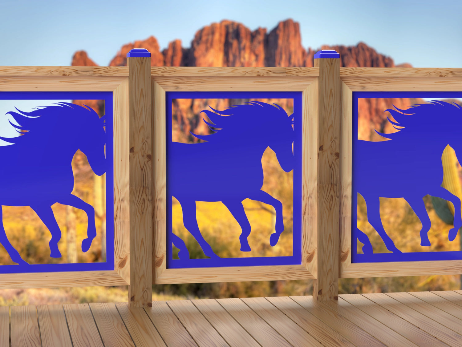 24"x30" - Horses Running Fence/Gate Panel Insert - Madison Iron and Wood