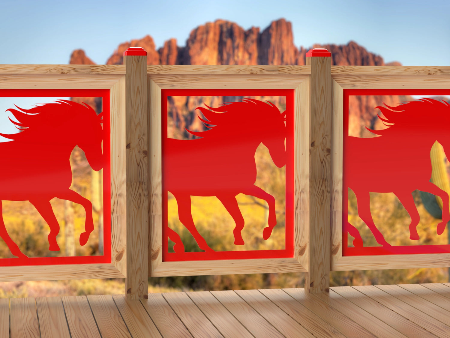 24"x30" - Horses Running Fence/Gate Panel Insert - Madison Iron and Wood