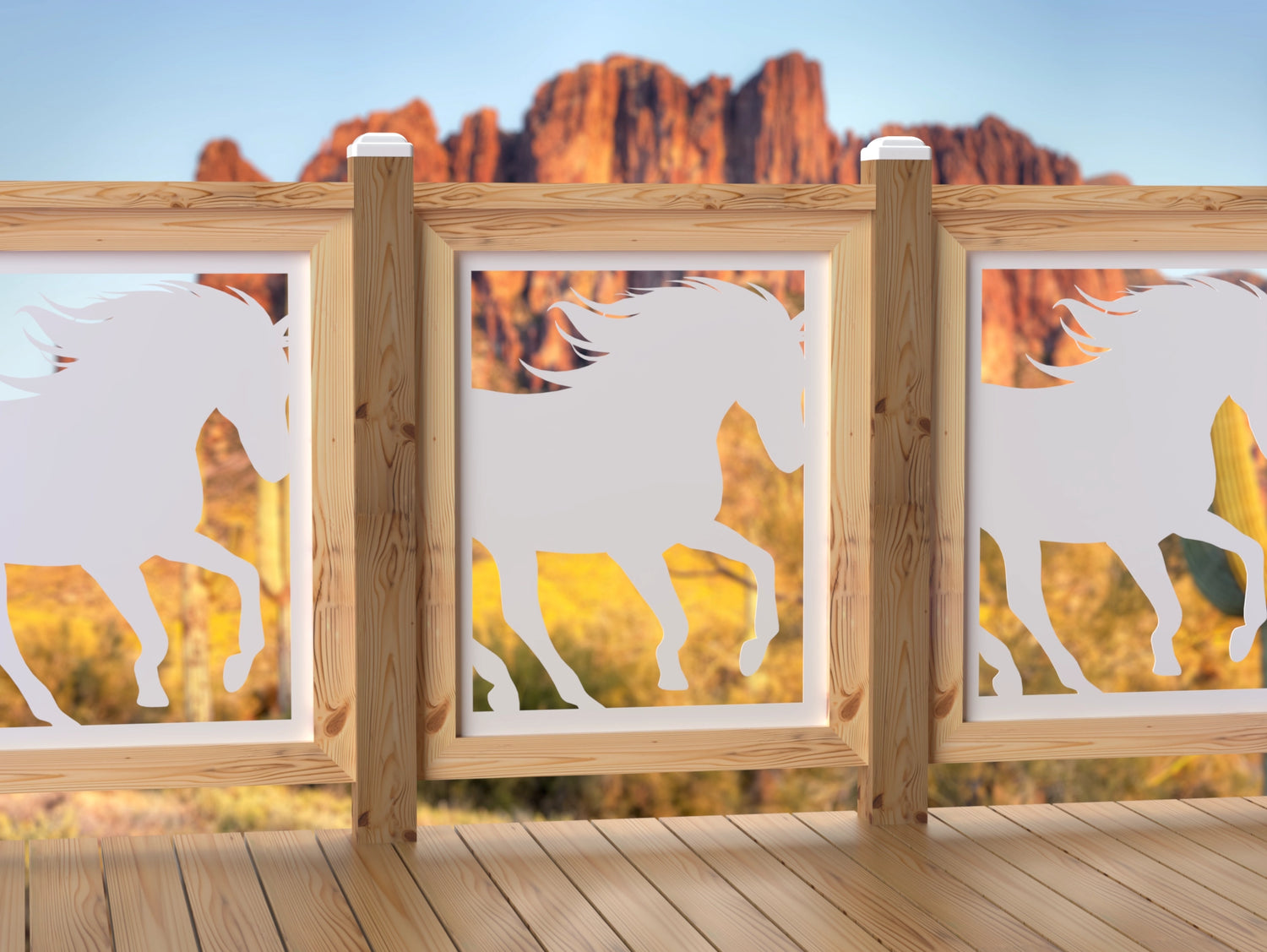 24"x30" - Horses Running Fence/Gate Panel Insert - Madison Iron and Wood