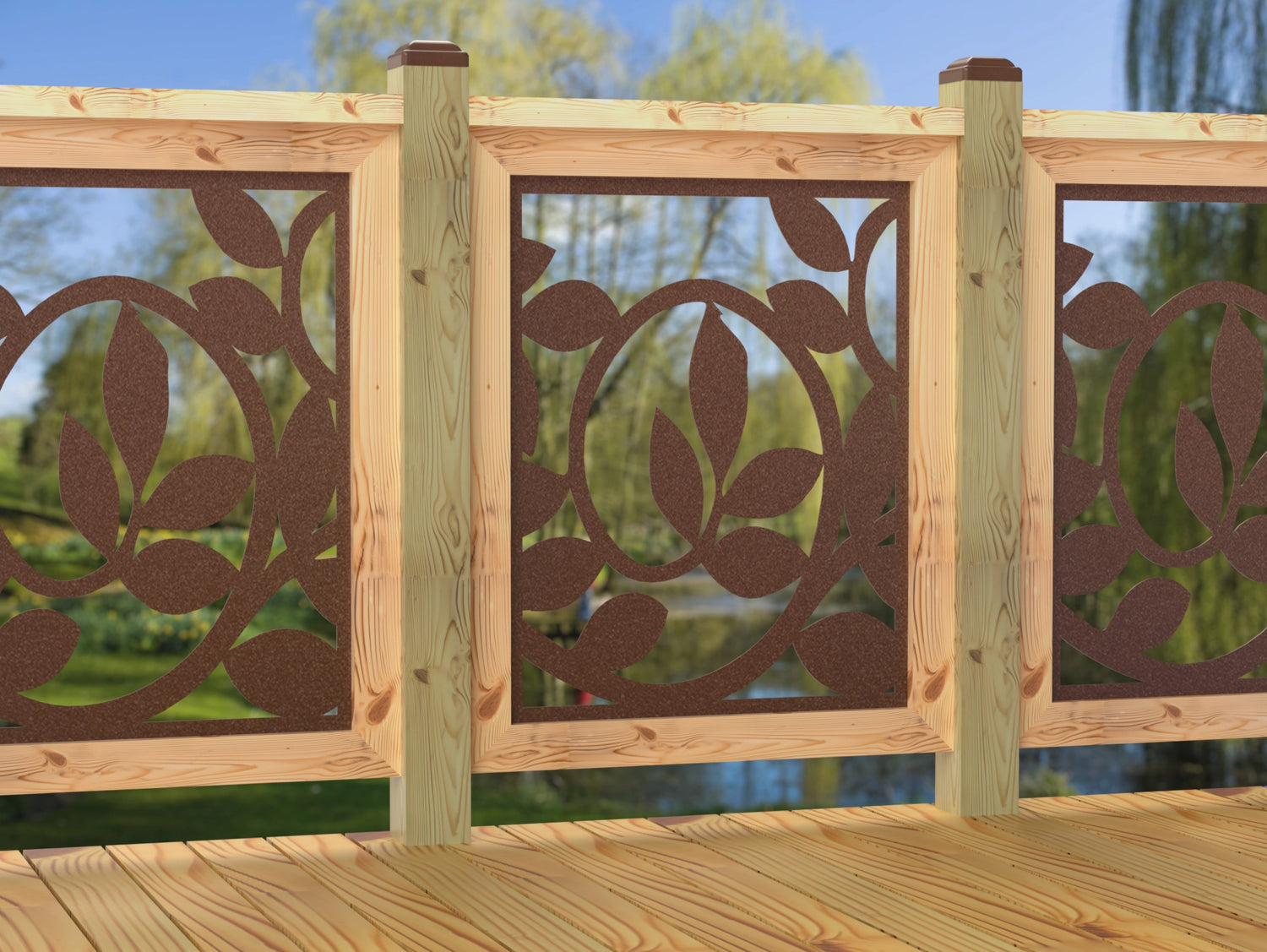 24"x30" - Vine Pattern Fence/Gate Panel Insert - Madison Iron and Wood