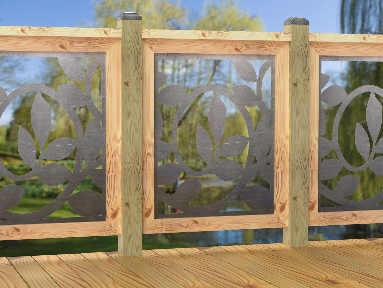 24"x30" - Vine Pattern Fence/Gate Panel Insert - Madison Iron and Wood