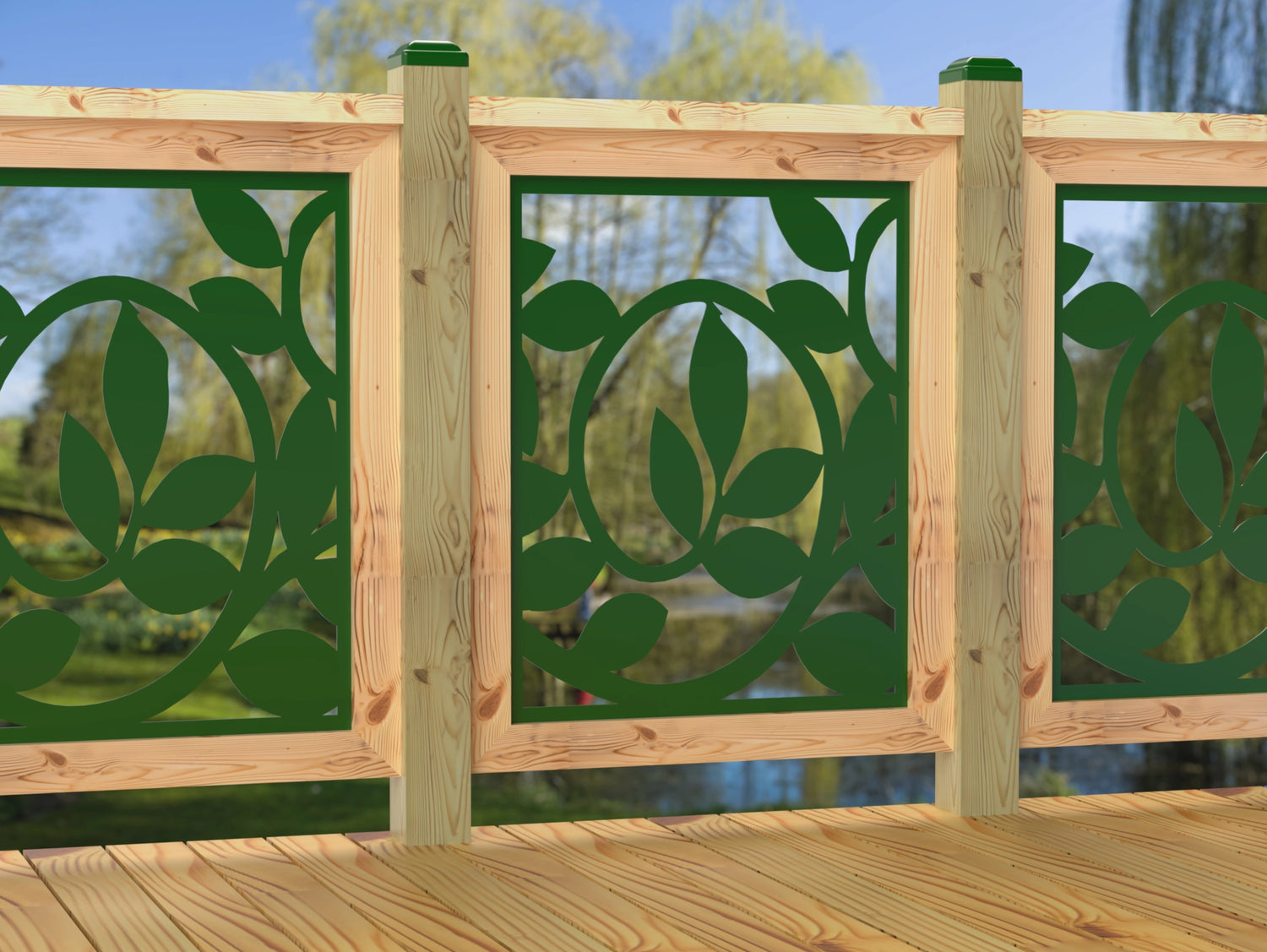 24"x30" - Vine Pattern Fence/Gate Panel Insert - Madison Iron and Wood