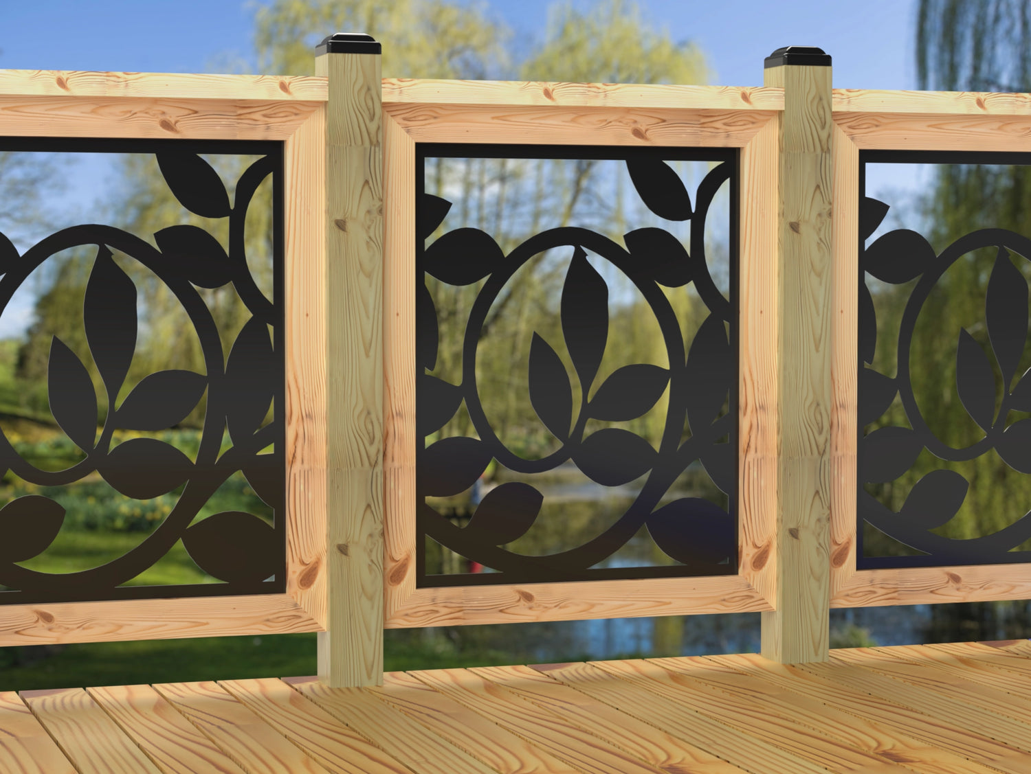 24"x30" - Vine Pattern Fence/Gate Panel Insert - Madison Iron and Wood