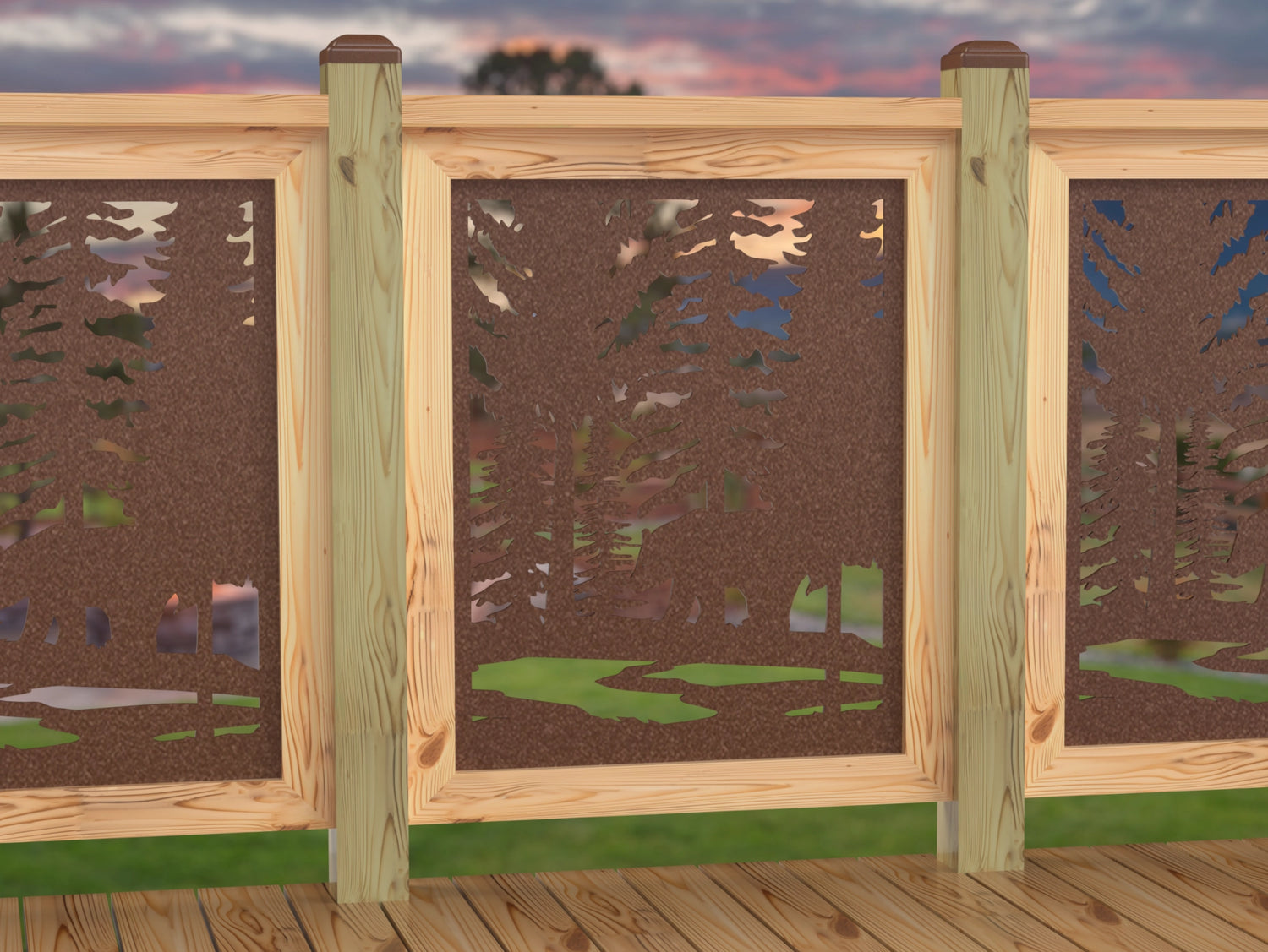 24"x30" - Bear Landscape Fence/Gate Panel Insert - Variation 4 - Madison Iron and Wood