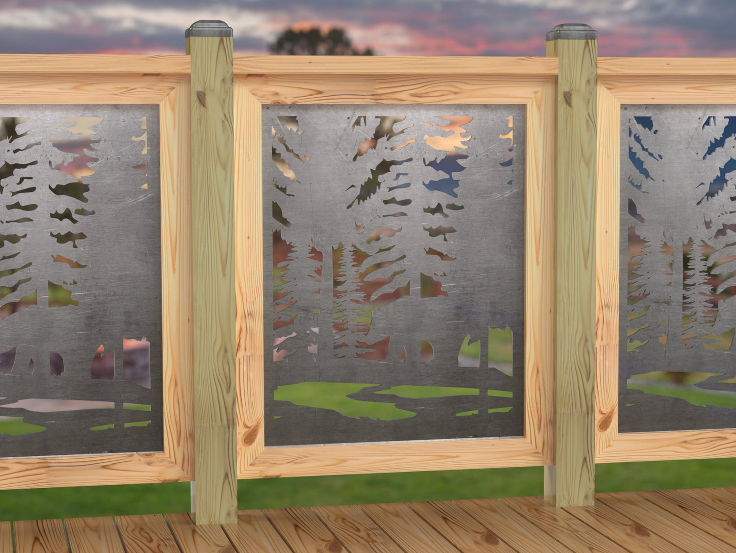 24"x30" - Bear Landscape Fence/Gate Panel Insert - Variation 4 - Madison Iron and Wood