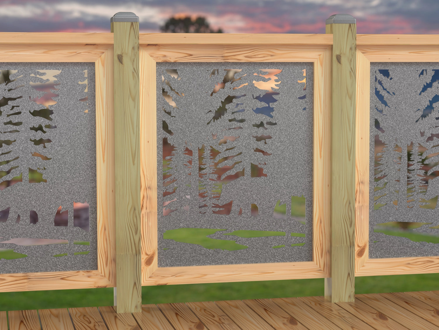 24"x30" - Bear Landscape Fence/Gate Panel Insert - Variation 4 - Madison Iron and Wood