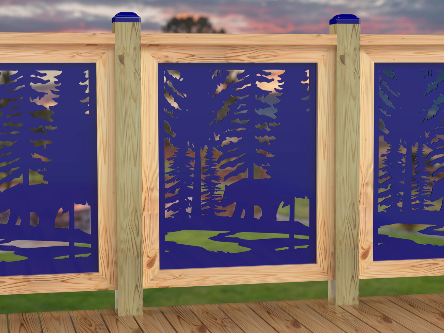 24"x30" - Bear Landscape Fence/Gate Panel Insert - Variation 4 - Madison Iron and Wood