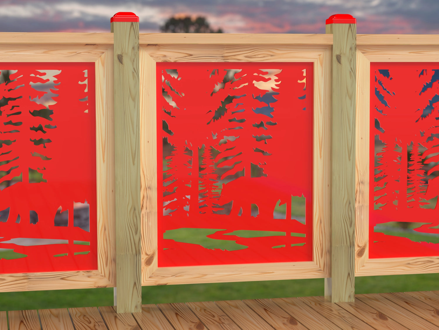 24"x30" - Bear Landscape Fence/Gate Panel Insert - Variation 4 - Madison Iron and Wood