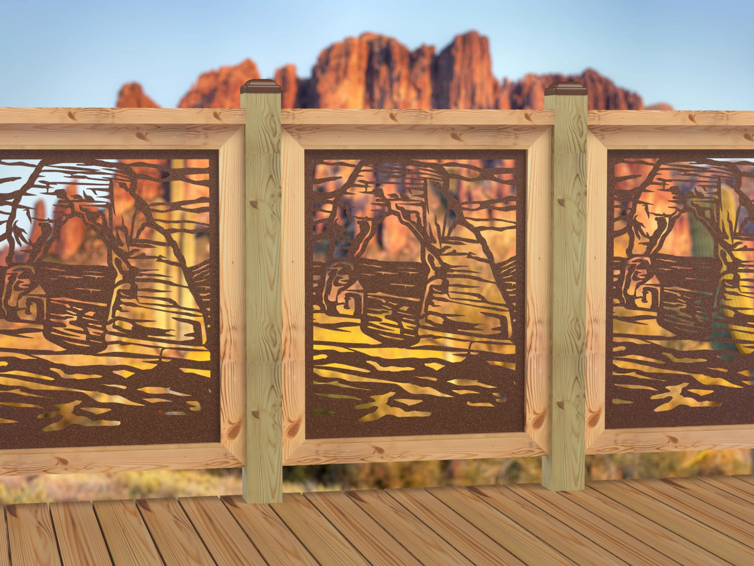 24"x30" - Arches National Park Fence/Gate Panel Insert - Madison Iron and Wood
