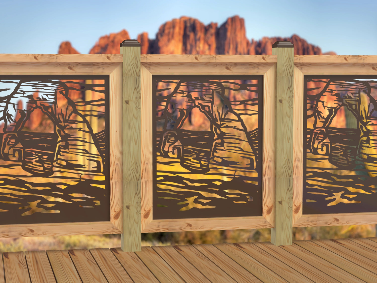24"x30" - Arches National Park Fence/Gate Panel Insert - Madison Iron and Wood