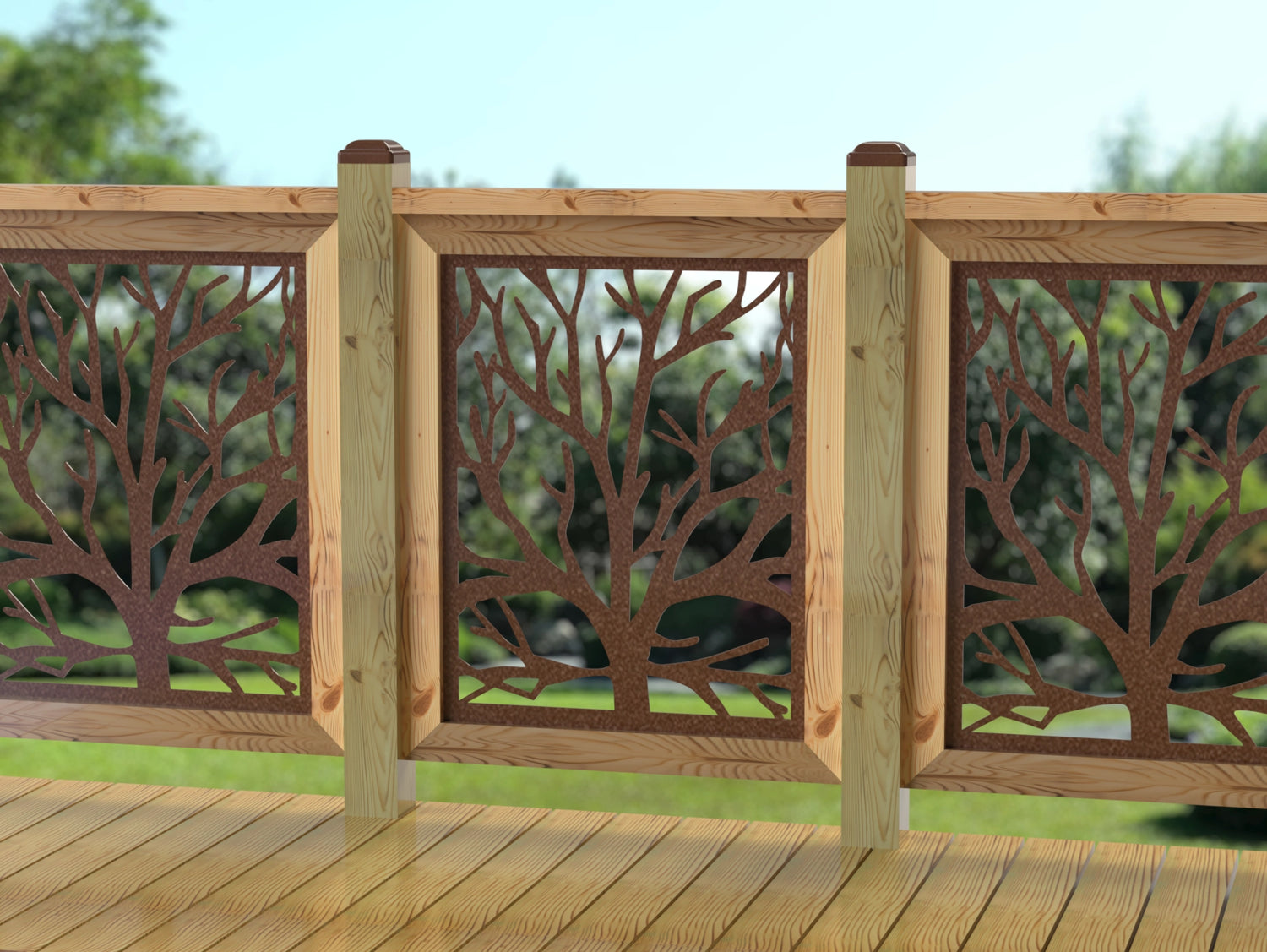 24"x30" - Bare Tree Fence/Gate Panel Insert - Madison Iron and Wood