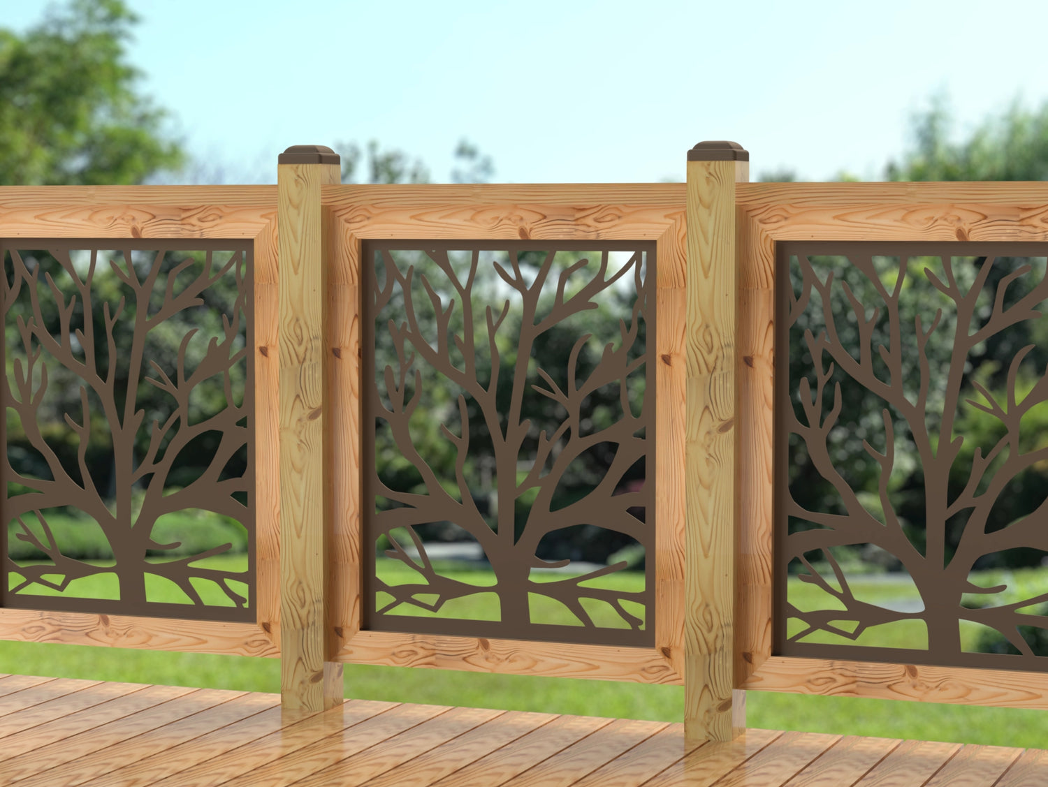 24"x30" - Bare Tree Fence/Gate Panel Insert - Madison Iron and Wood