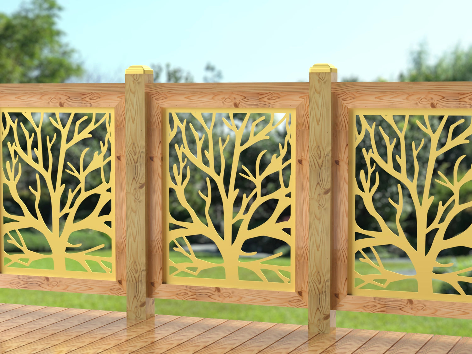 24"x30" - Bare Tree Fence/Gate Panel Insert - Madison Iron and Wood