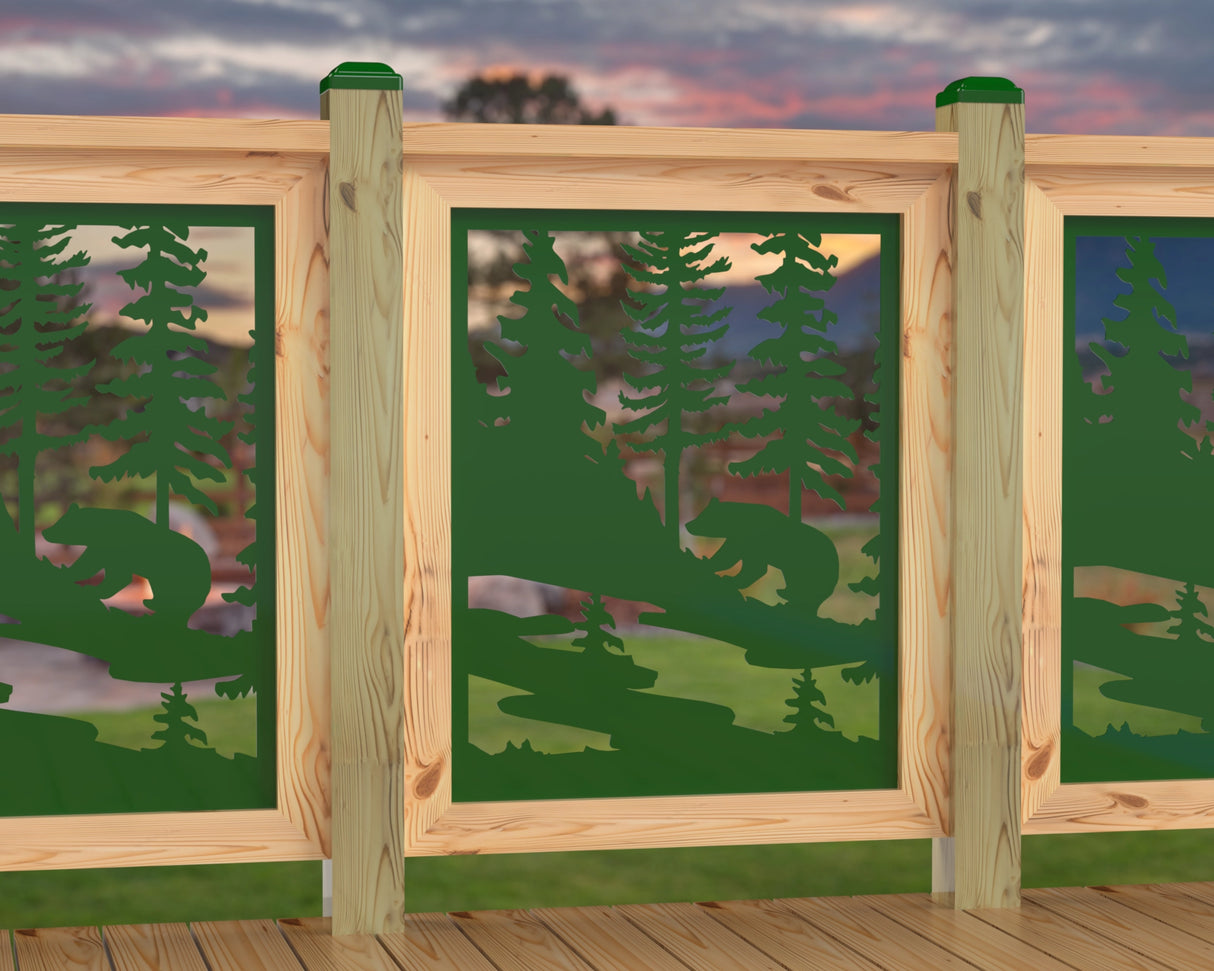24"x30" - Bear Landscape Fence/Gate Panel Insert - Variation 2 - Madison Iron and Wood