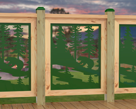 24"x30" - Bear Landscape Fence/Gate Panel Insert - Variation 2 - Madison Iron and Wood